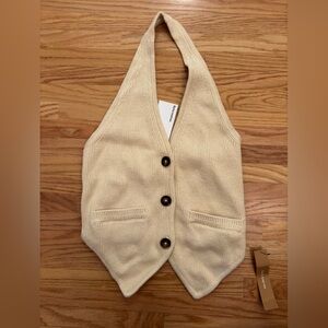 Reformation Cream Knit Halter Vest